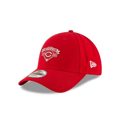 Red Cincinnati Reds Hat - New Era MLB Postseason Locker Room 9FORTY Adjustable Caps USA1064935